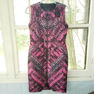 J. Mendel Paris Pink Jacquard Sheath Dress